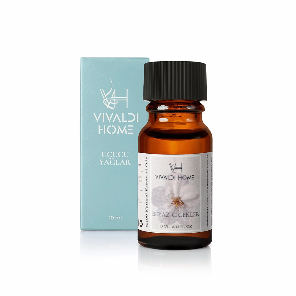 Beyaz Çiçekler Aromaterapi Esansiyel Buhurdanlık Yağı 10 ml