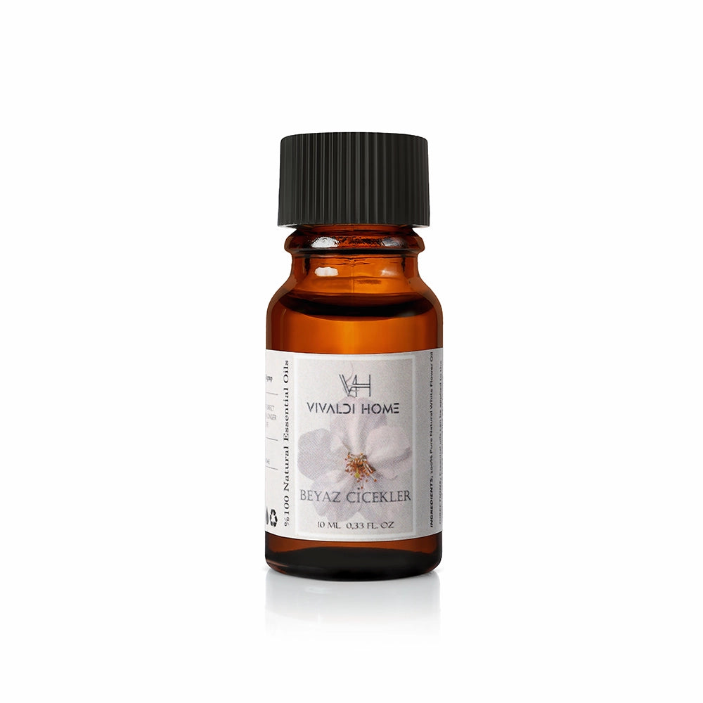 Beyaz Çiçekler Aromaterapi Esansiyel Buhurdanlık Yağı 10 ml