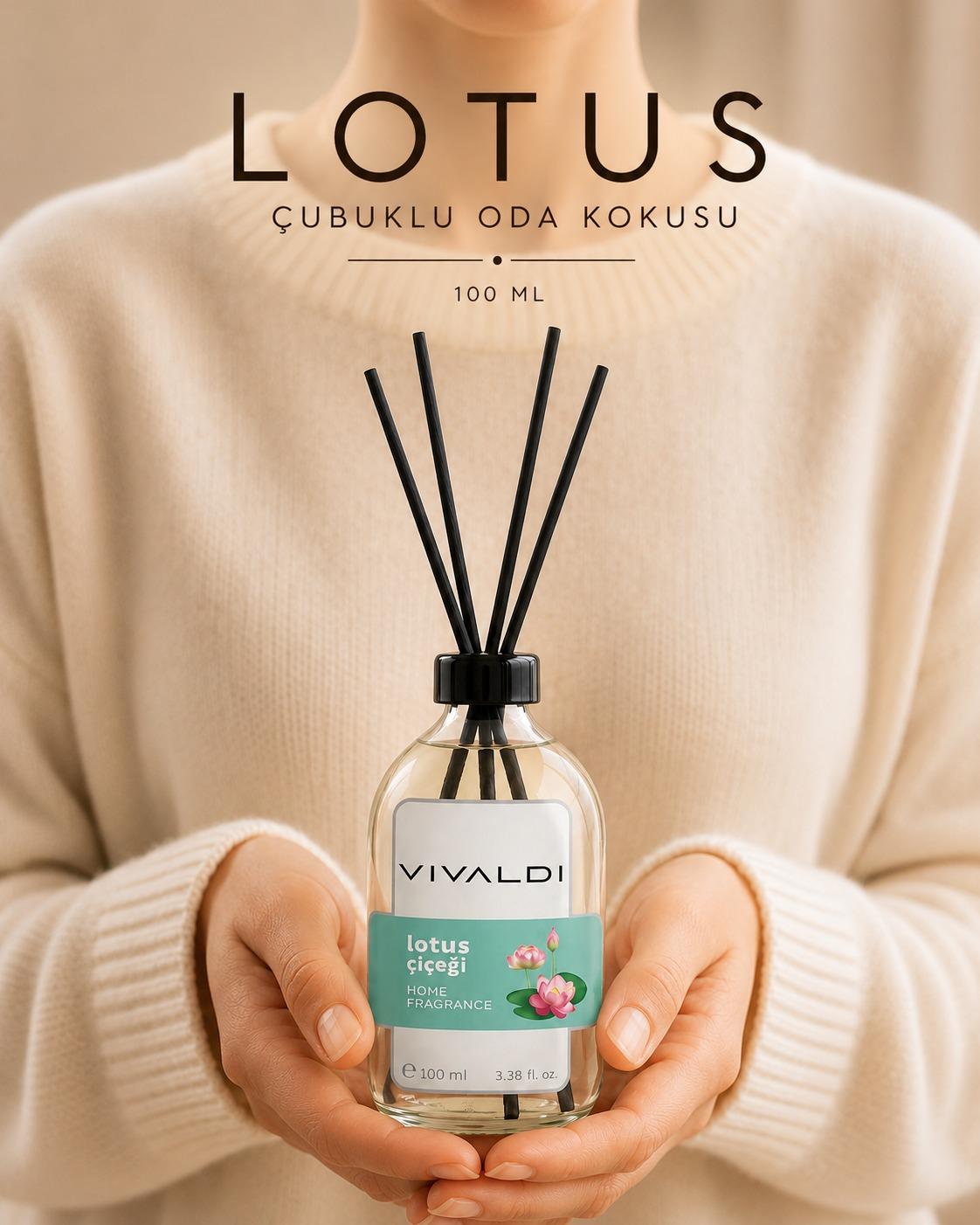 Lotus Çiçeği 100 ml çubuklu oda kokusu şişesi