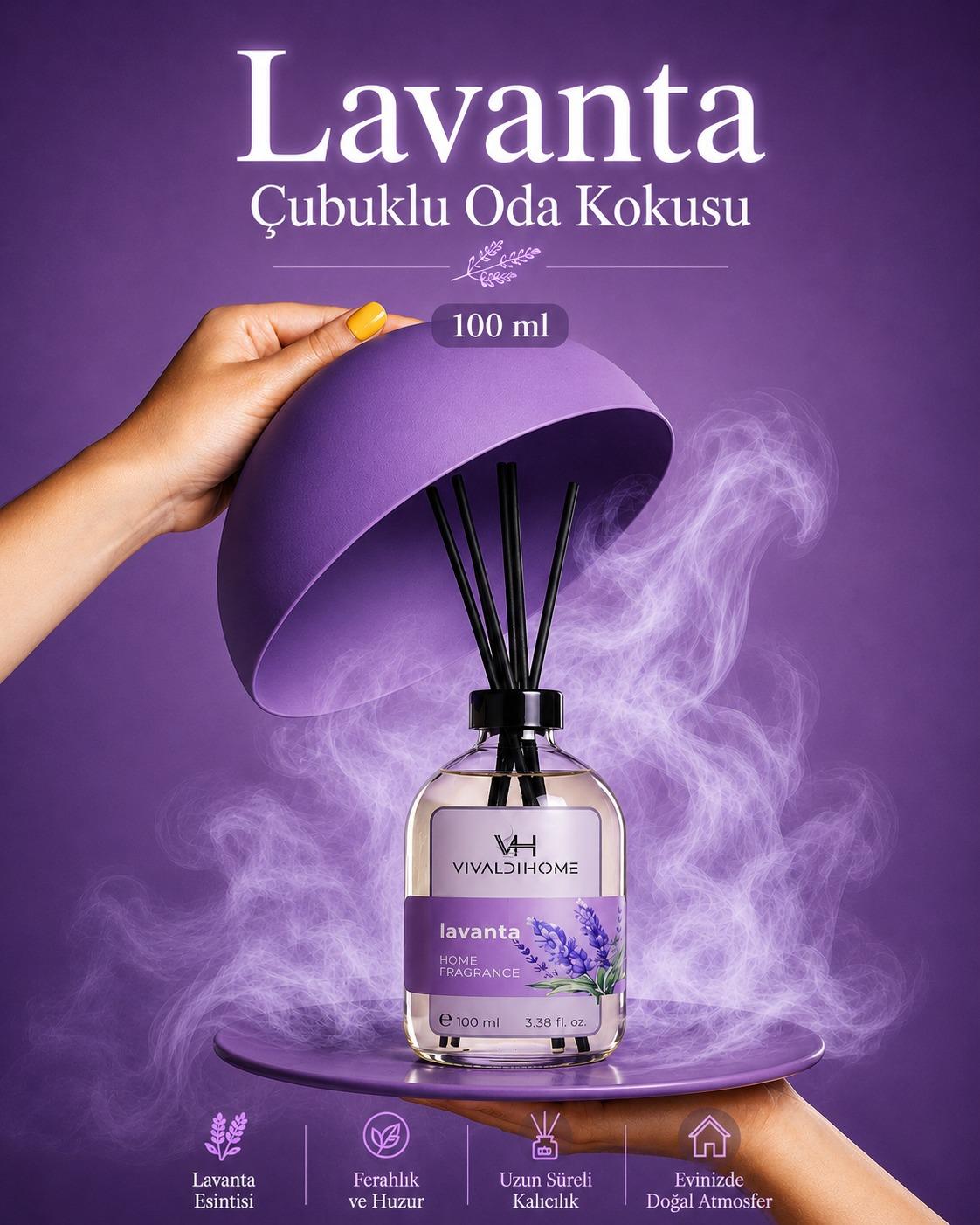 Lavanta 100 ml çubuklu oda kokusu şişesi