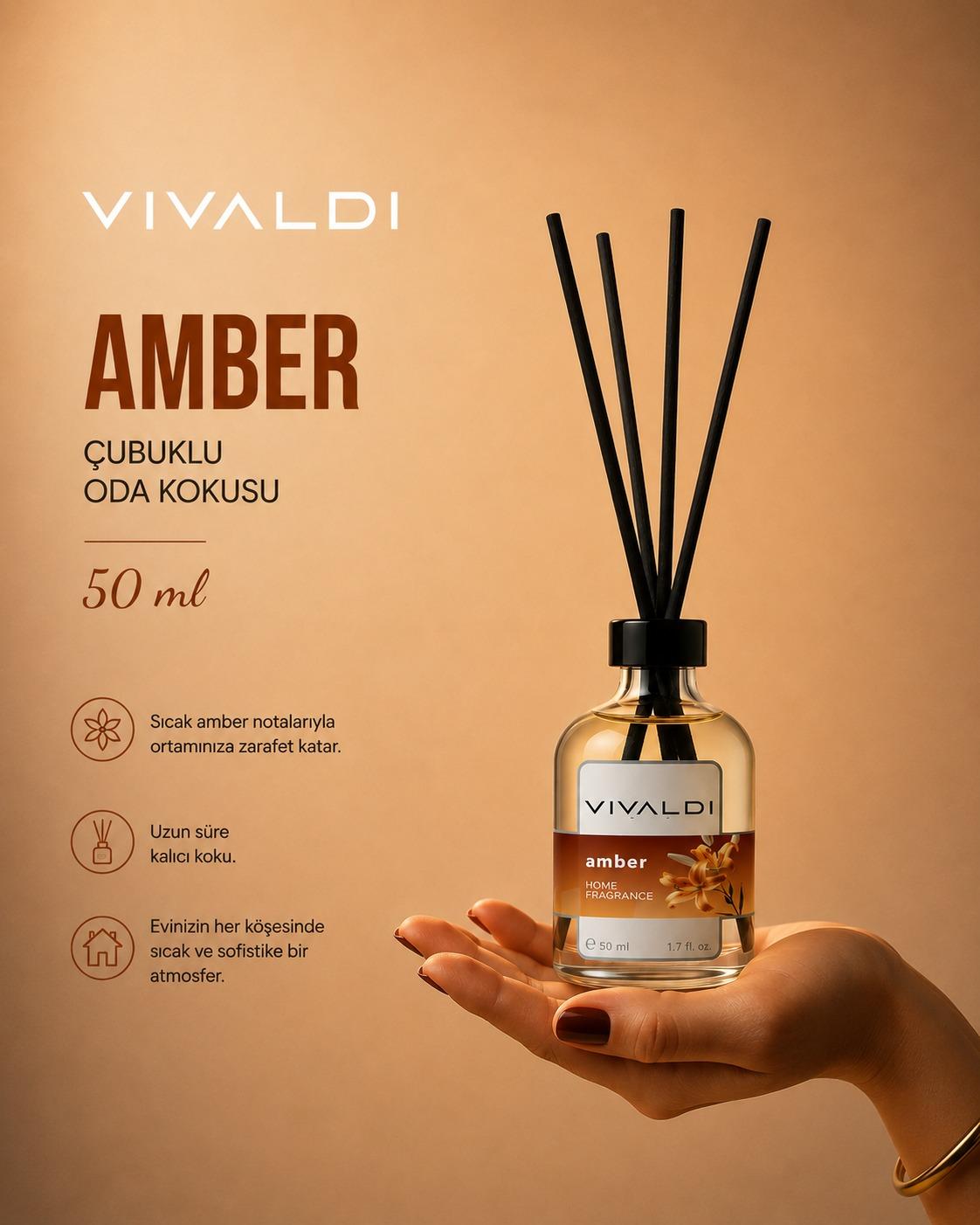 Amber Çiçeği 50 ml çubuklu oda kokusu şişesi