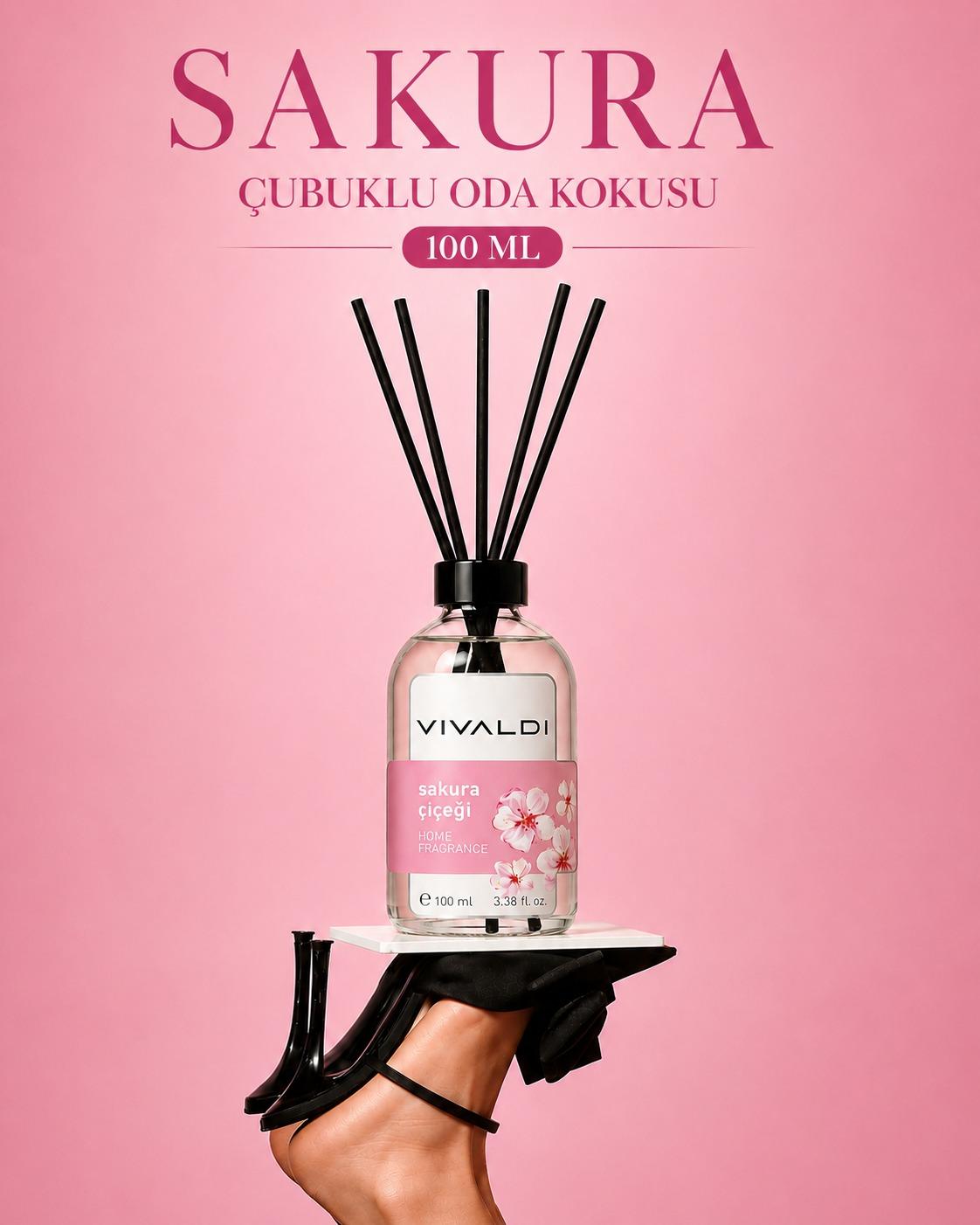 Sakura 100 ml çubuklu oda kokusu şişesi