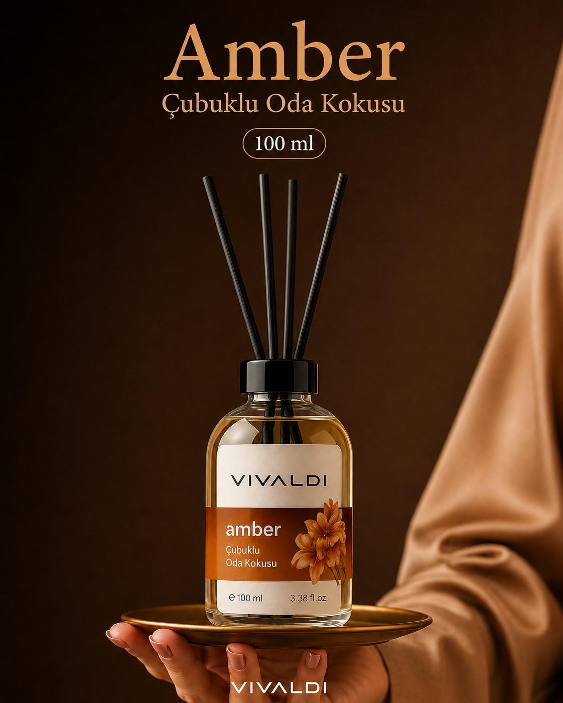 Amber Çiçeği 100 ml çubuklu oda kokusu şişesi