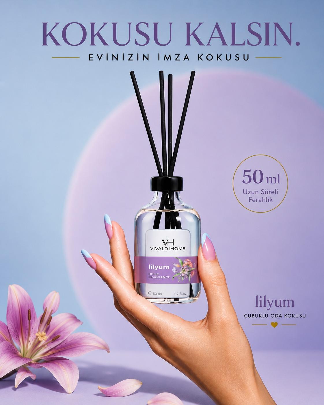 Lilyum 50 ml çubuklu oda kokusu şişesi