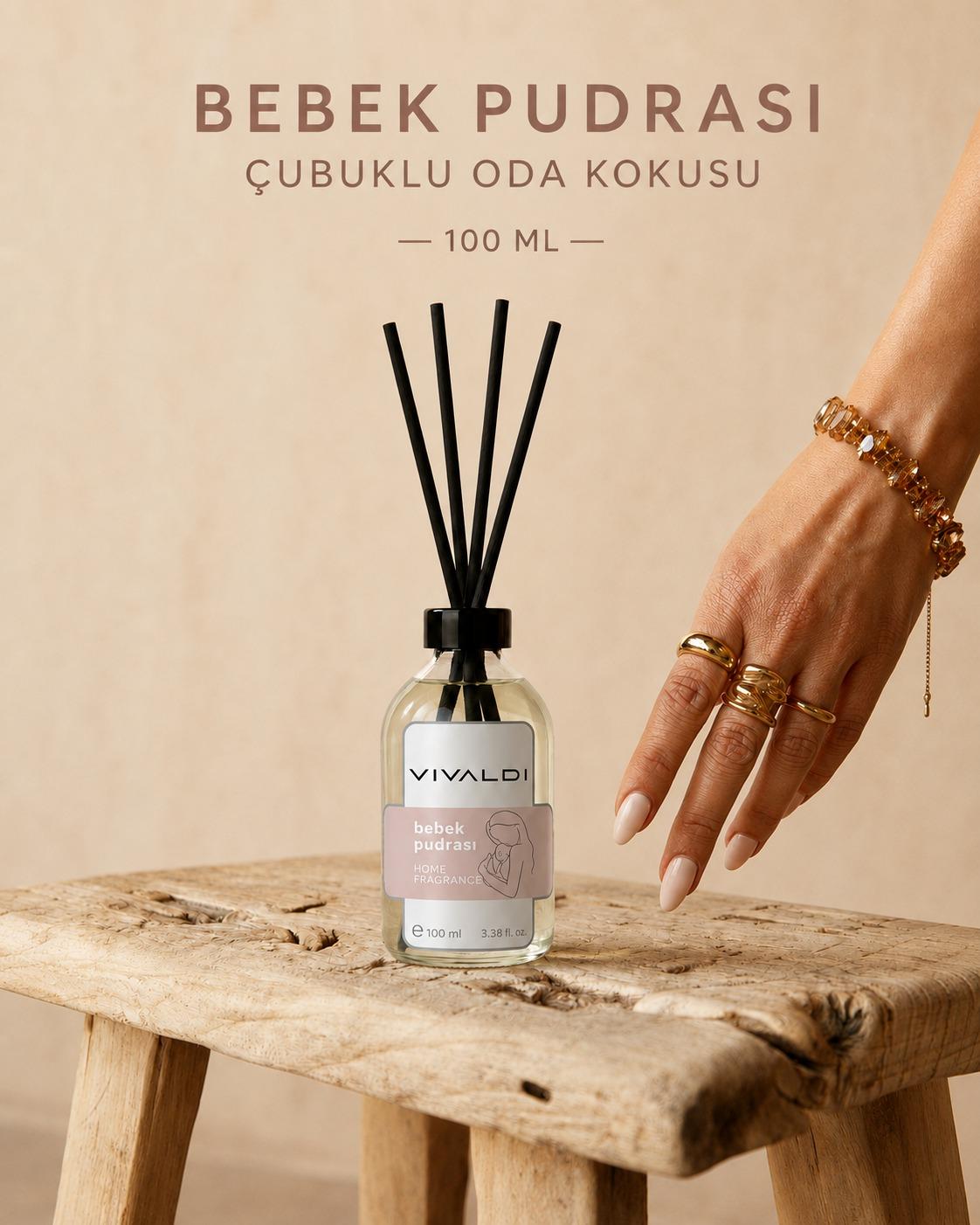 Bebek Pudrası 100 ml çubuklu oda kokusu şişesi