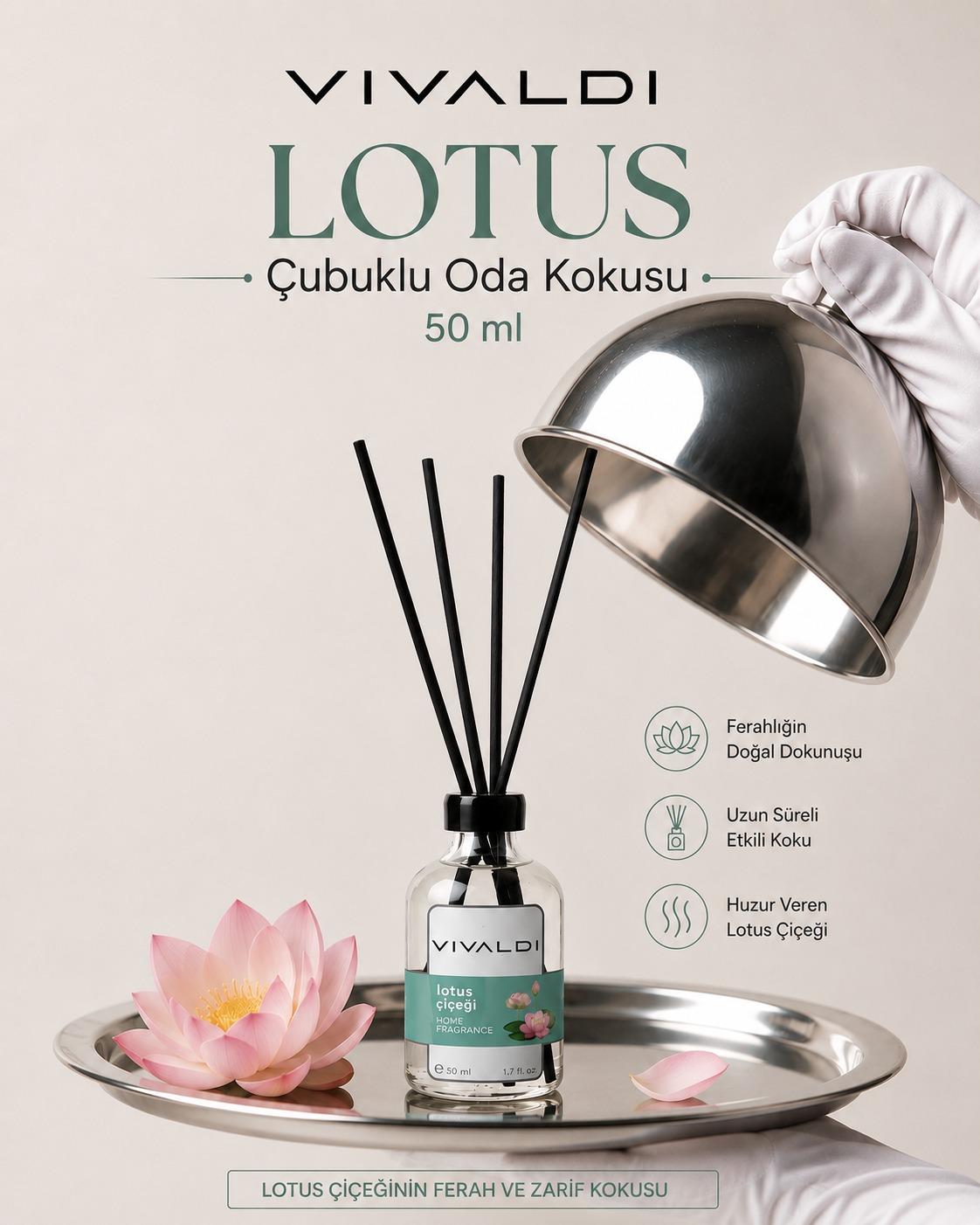 Lotus Çiçeği 50 ml çubuklu oda kokusu şişesi