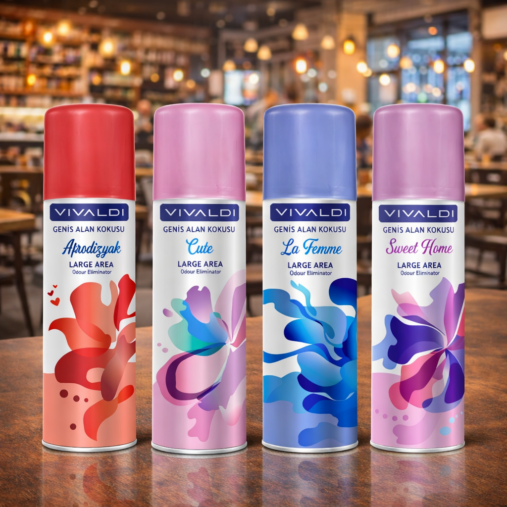 Geniş Alan Seti 500 ml (4’lü) – Afrodizyak, Cute, La Femme & Sweet Home Ortam Kokusu Paketi